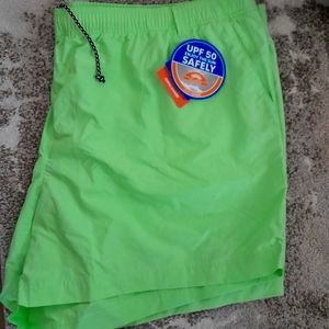 Columbia Women's Neon Green "UPF 50" W Backcast Water Shorts, 5" Inseam. Size 3X